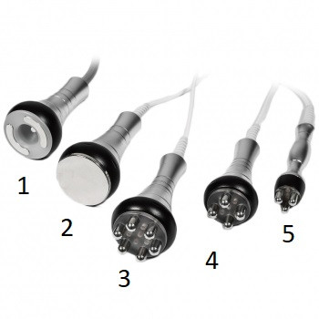 Пять рукояток, идущих в комплекте к аппарату Scopula CaviPro VRF II