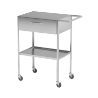 AT-B32V - столик передвижной инструментальный, нержавеющая сталь, 1 полка, 1 выдвижной ящик