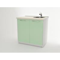 AR-26 - тумба напольная с накладной мойкой и смесителем, металл в полимере