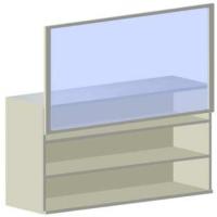 EPS.011 - настенный модуль с 2 полками, вертикально открывающейся дверцей, ультрафиолетовой лампой