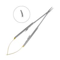 Иглодержатель Кастровьехо хирургический изогнутый Castroviejo-Gomel TC, 180 мм