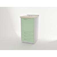 AR-E01 - тумба с отверстием для приема гипса, металл в полимере, 4 выдвижных ящика