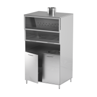 AT-S51 - шкаф вытяжной, нержавеющая сталь, с тройной розеткой и смесителем, 2 тумбы