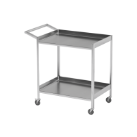 AT-B28 - столик передвижной инструментальный, нержавеющая сталь, 2 полки