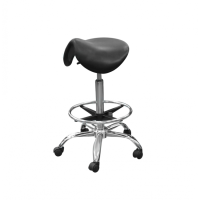 Т11-В - эргономичный стул-седло с кольцом-опорой для ног, черный полиуретан, высота 600-840 мм