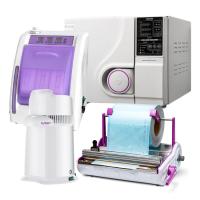 Комплект: автоклав TANZO C23 NEW + дистиллятор Woson Drink + запечатывающее устройство SEAL 100 MINI (SELINA) + аппарат для смазки и чистки наконечников LUB909