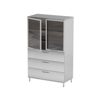 AR-90 - шкаф закрытого типа, нержавеющая сталь, 3 выдвижных ящика