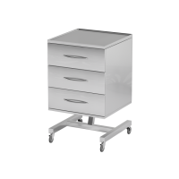 AT-B33.3 - столик передвижной инструментальный, нержавеющая сталь, 3 выдвижных ящика