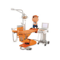 Hallim Arte - стоматологическая установка с нижней подачей инструментов, специально разработанная конфигурация кресла для детей