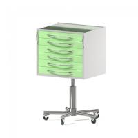 AR-36.3 - столик передвижной, металл в полимере, 6 выдвижных ящиков