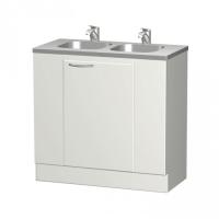 СЕ 307М - стол-тумба для двойной раковины и мусоросборника