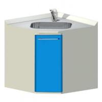 PRA.LXI - угловой модуль с мойкой, раковина из нержавеющей стали