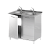 AR-24 - тумба напольная с двумя накладными мойками и двумя смесителями, нержавеющая сталь